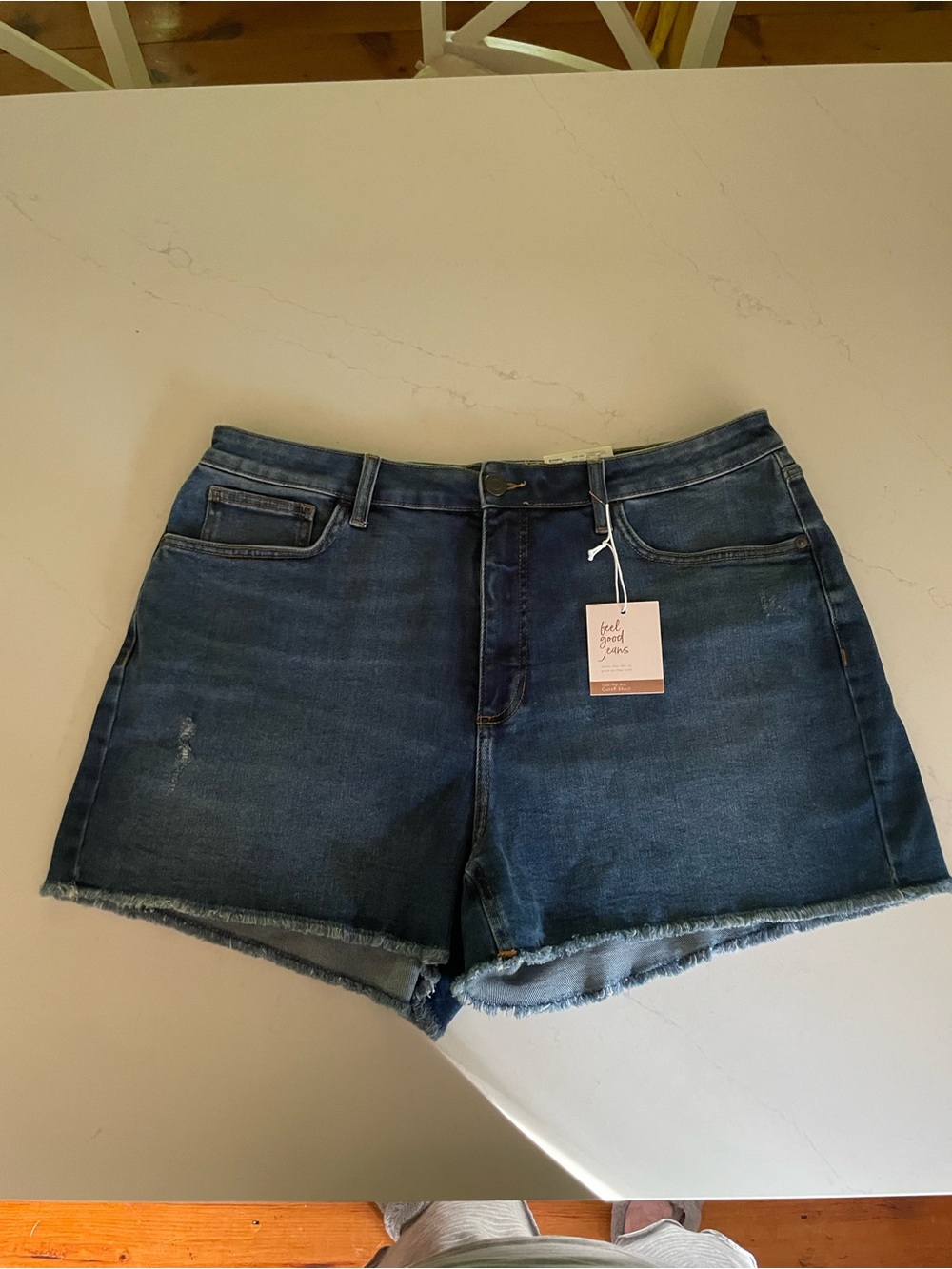 LC Lauren Conrad Blue Denim Frayed Hem Shorts